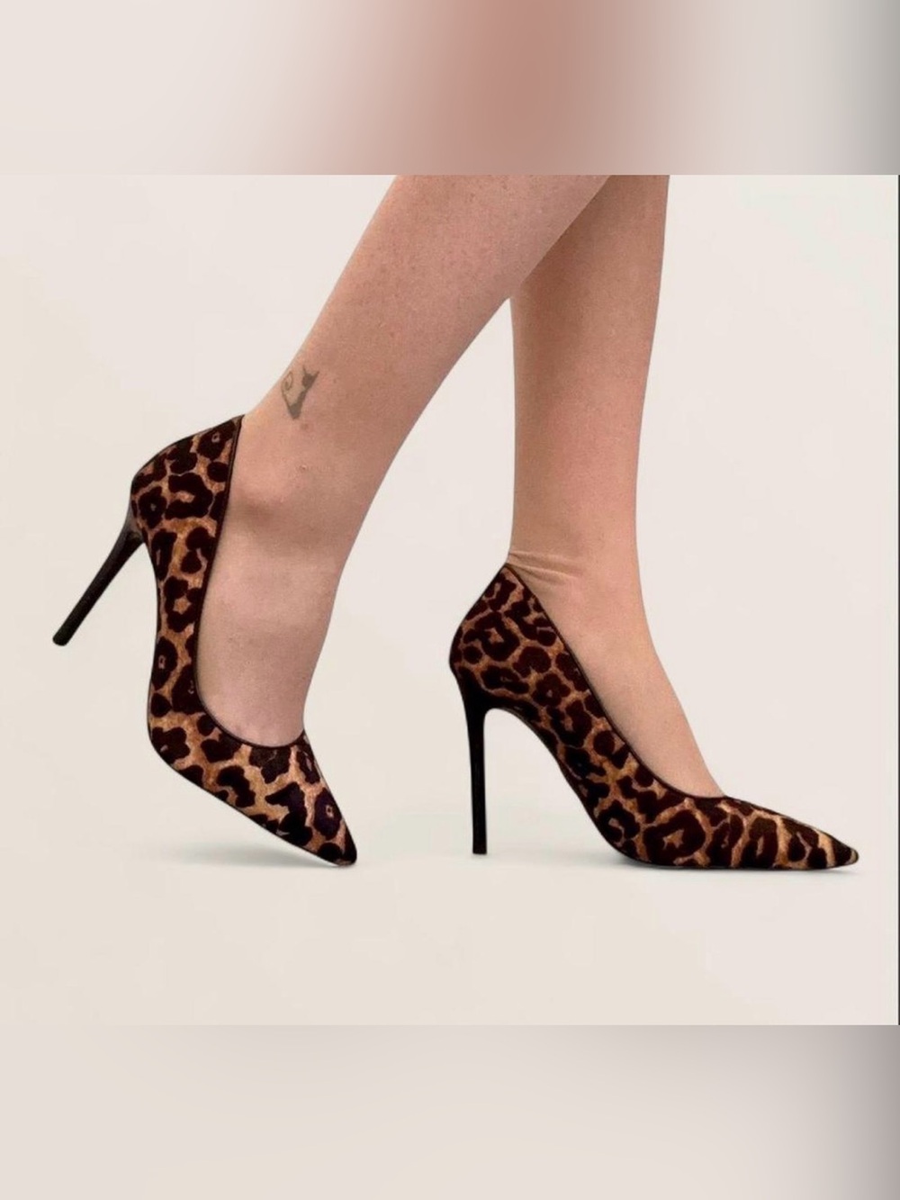 Michael Kors Leopard Print Pointed Toe Stiletto Heels - Brown & Black